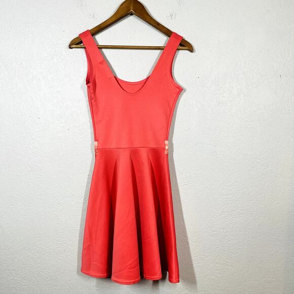 NEW! boohoo Halter Dress Tank Pink Fit & Flare Bubble Gum Sport Stretch - 4 - Picture 2 of 4